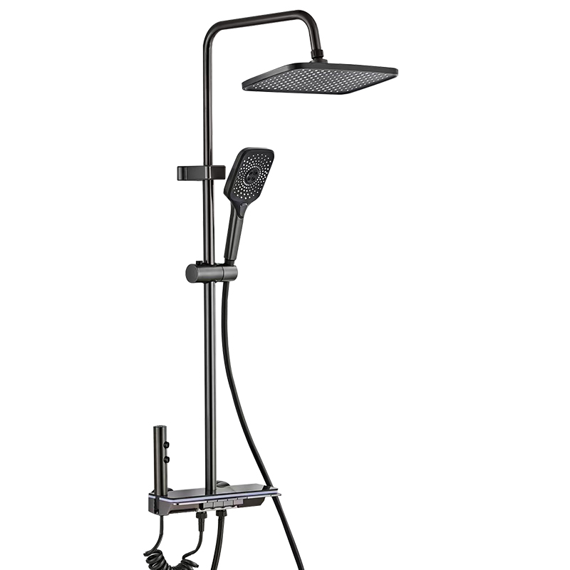 YF230530031 Shower Faucet Set Digital Thermostatic imbrem Ratio Piano-Key Switch Shower Combo Wall Mounted Shower Trim Kit cum imbri caput