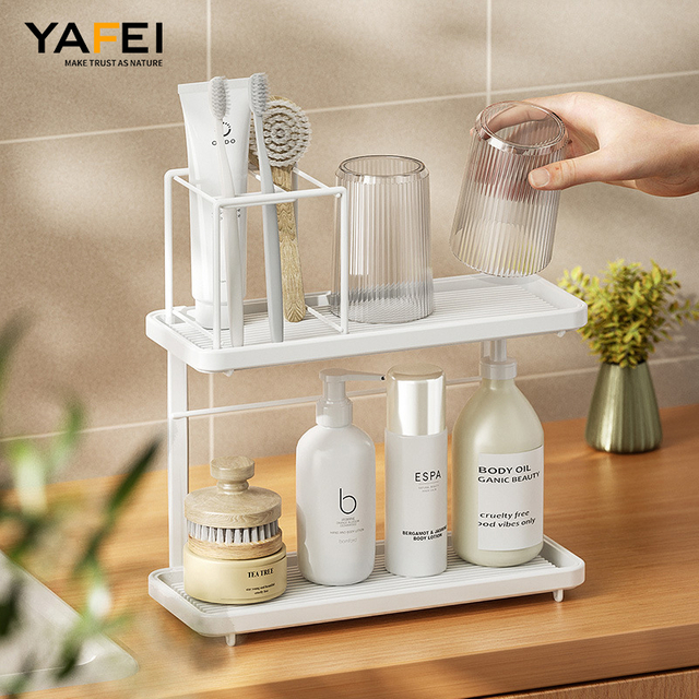 YF500200006 Bathroom Accessories Organizer Toothbrush Holder for Bathroom, Multi-functional Toothbrush Razor Holder 