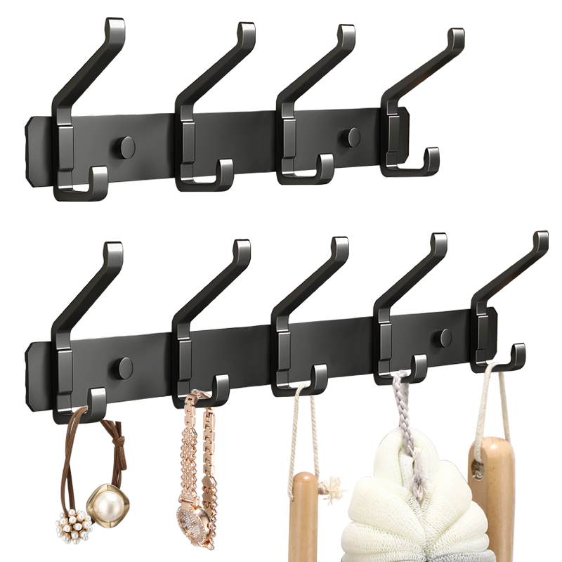 YF9116 Wall Mounted Hanger Slat Shelf Rack Multifunction Metal Door Coat Hook Rails for Vestimenta