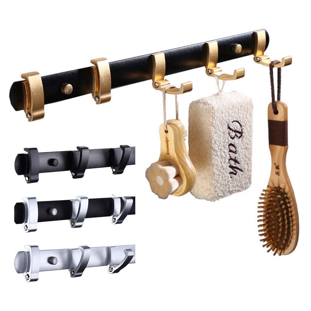 YF9101 Matte Black Coat Rack Wall Mount with Hooks for pensing Hat Clothes Purse Linteo Wall Hooks 