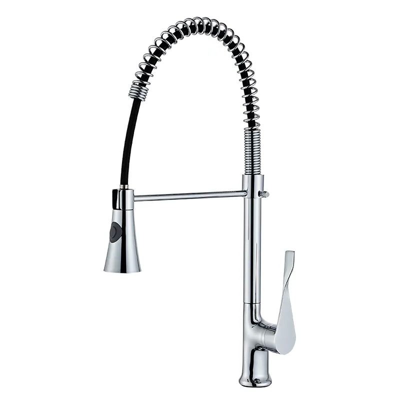 YF200110004 Асүйге арналған шүмек, төмен тартылатын бүріккіші бар щеткалы никель тот баспайтын болаттан жасалған бір тұтқалы серіппелі раковина крандары 1 тесігі немесе 3 тесігі фермаға арналған қос функциялы 