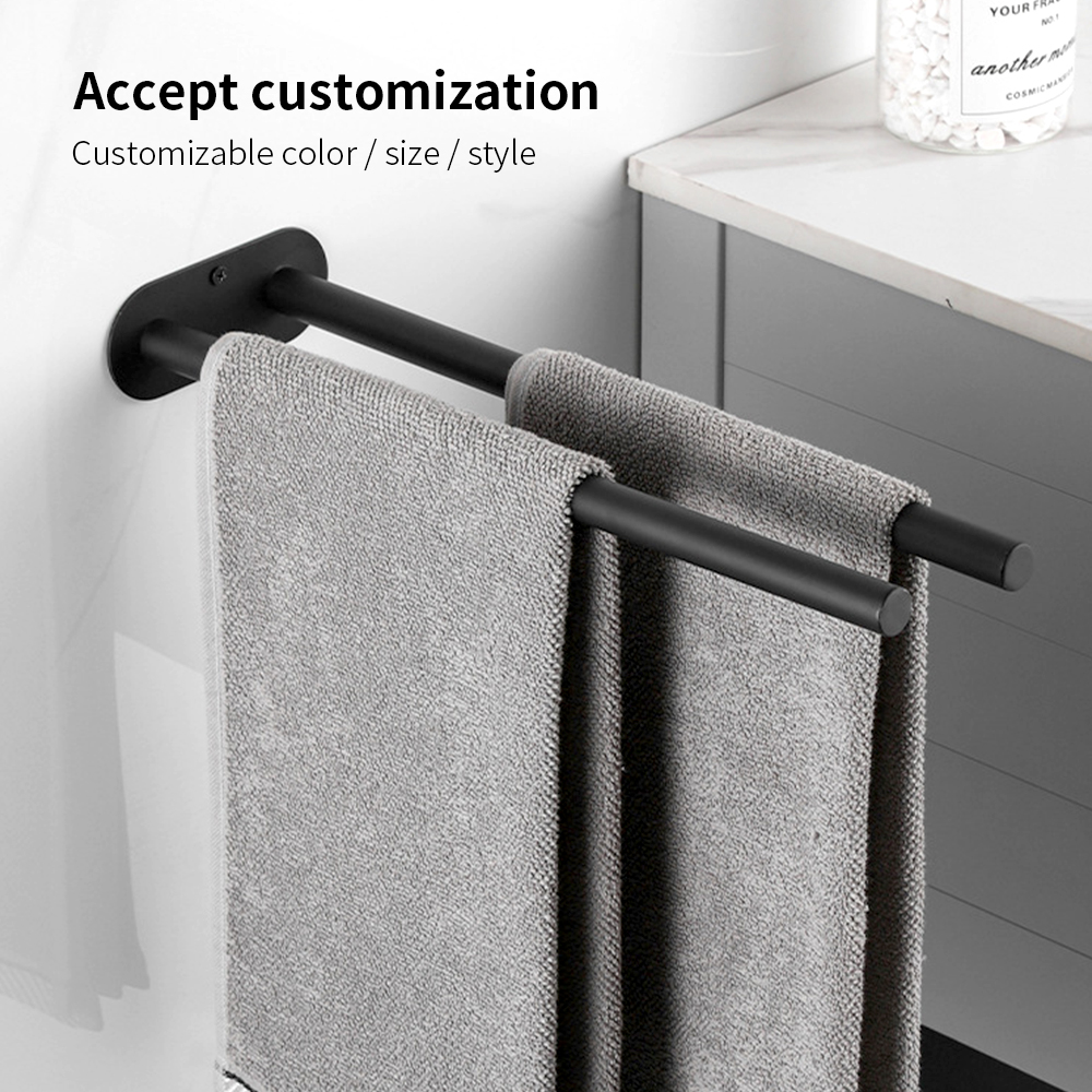 YF61302 Тот баспайтын болаттан жасалған сүлгі жолағы 2 қолды ваннаға арналған сүлгі ұстағышы Жуынатын бөлмеге арналған екі штангалы сүлгі сөресі