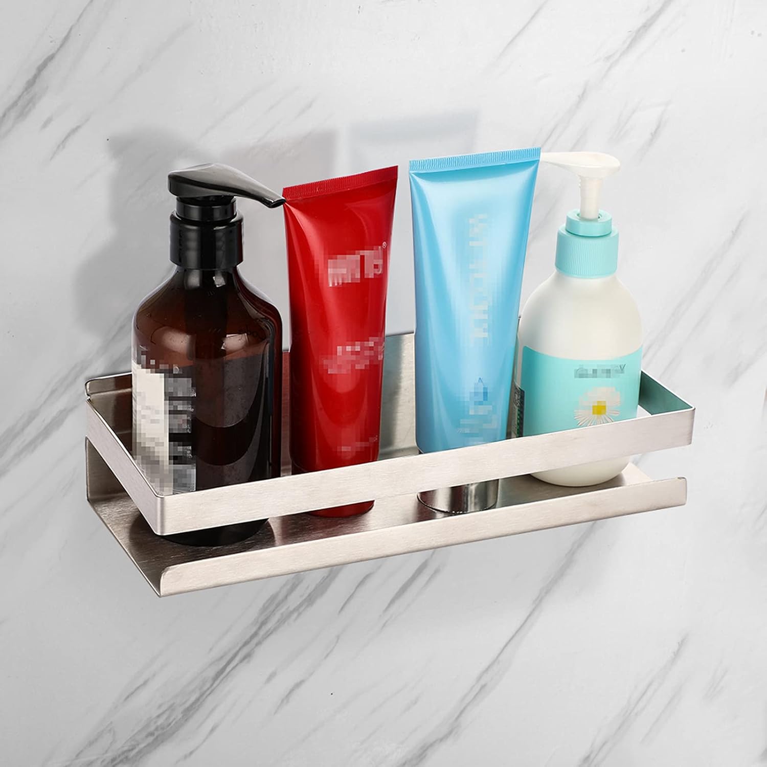 YF61104 Bathroom Shower Shelf Stainless Steel Bath Kitchen Basket Shower Caddy Rack, Rust Proof Metal Bathroom at Floating Shelves Wall Mounted Shower Corner Rectangular Shelf