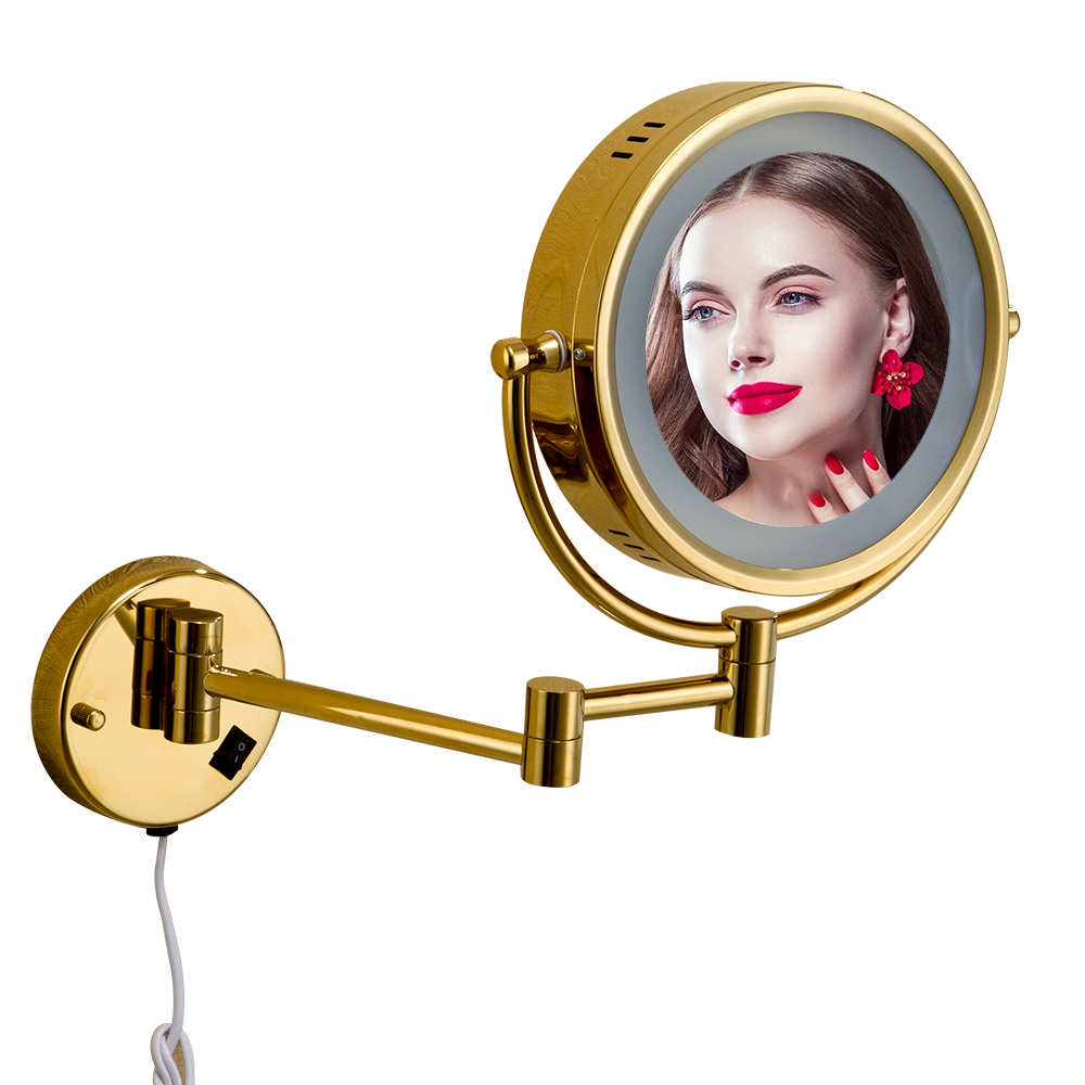 YF69103 Wall Mounted Accensa rutrum Speculum circum Speculum Design duplex postesque Desktop Pocket Dresser Beauty Speculum cum luce