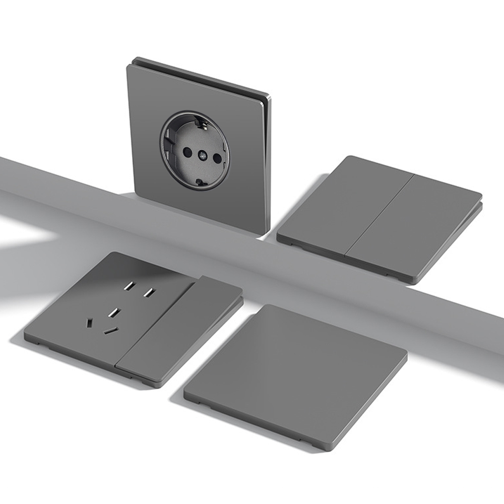 YF310100004-griseo Wall Switch UK Standard Factory Direct Sales Wall SWITCH PB & Socket For Hotel/Home/Office