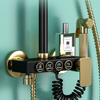 YF210530002 Wall Mounted Multi Function Button Black Bathroom Shower Set black with gold colour imber set