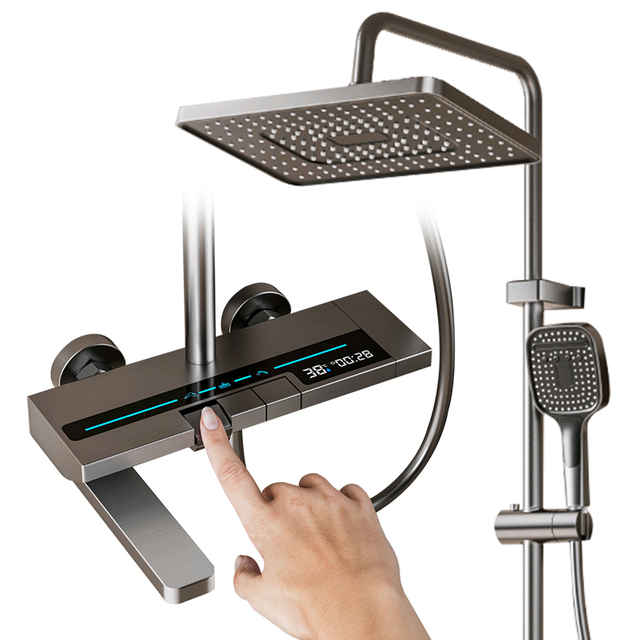 YF230530009 Spatium Aluminium Alloy Shower Set cum Intelligent Hot et Frigidum Shower Set pro Bathroom