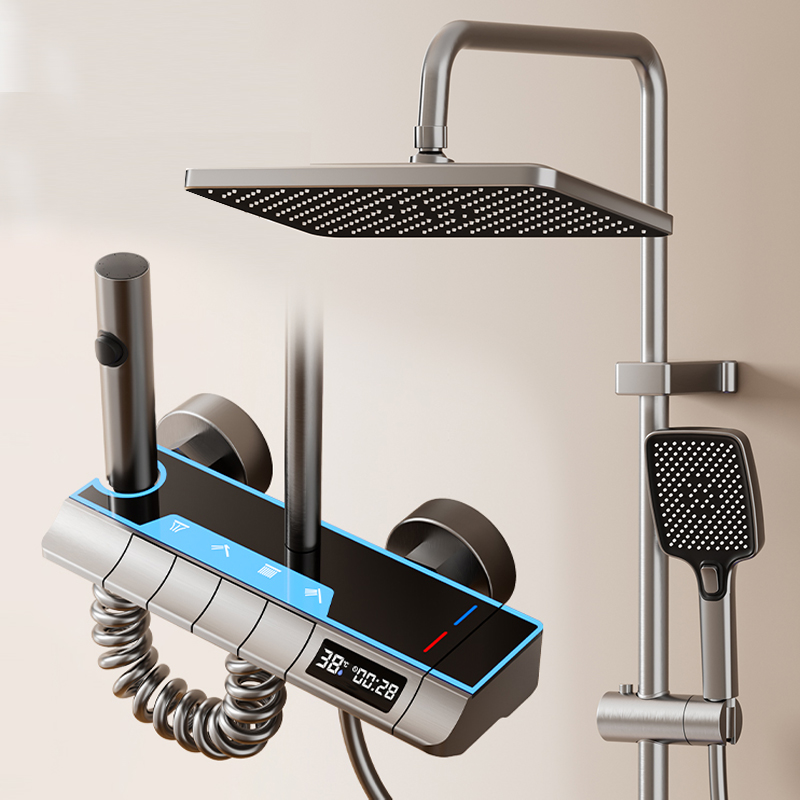 YF230530026 сандық дисплей мылтығы күл жаңа LED дисплей фортепиано пернесі жауын-шашынды ваннаға душқа арналған шүмек жинағы