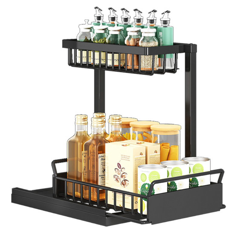 YF500100015 Repono Drawer Shelf carboni carbonii Steel 2 Tier Multi-functional PROLAPSIO PRAESTRICTUS Shelf kitchen Under Sink Organizer