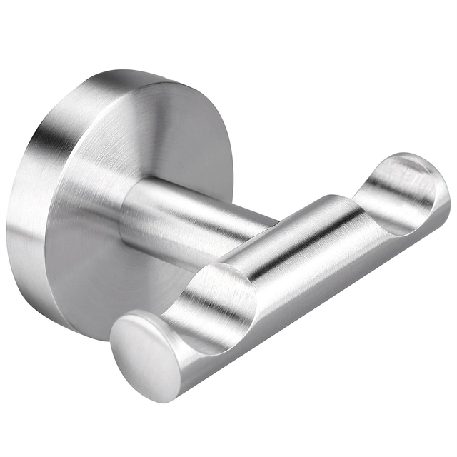 YF64106 Bathroom Duplex Towel Hook 304 Steel Gravis Officium Hangers For Bathrooms Kitchen Livingroom Garage Hotel Waterproof Linteum Hook