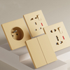 YF310100001-gold розетка 2 USB порты бар Ұлыбританияның стандартты түймесі бар розетка алтын түсті
