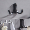 YF9507 Bathroom Hooks 2 in. Black Wall Mount Duplex Hooks for pensilis Robe, Linteum, Hat, Conscendens Hardware