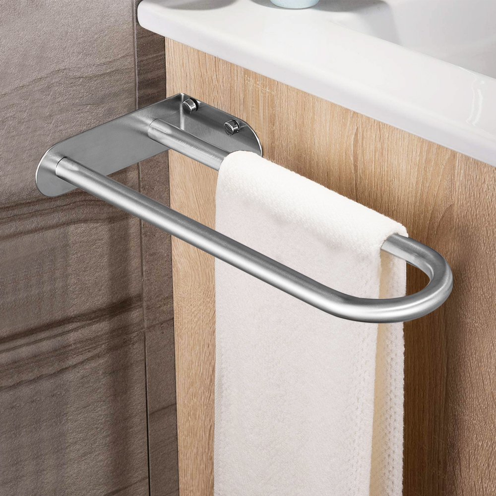 YF61303 Modern Simple Punch-free Towel Rack Double Stainless Steel Towel Bar Hotel Bathroom Wall Hanging Bath Towel PRAECLUSIO